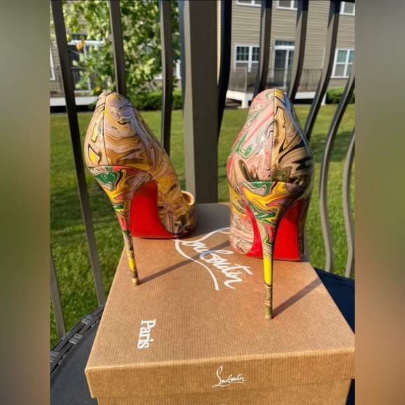 Christian Louboutin Multicolor Marble Pigalle Follies Pumps - Picture 4 of 4